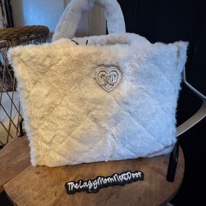 Juicy Couture cream Furry Tote Bag